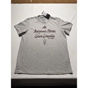Arizona State Sun Devils Adidas Short Sleeve Shirt Grey Womens Medium NWT New